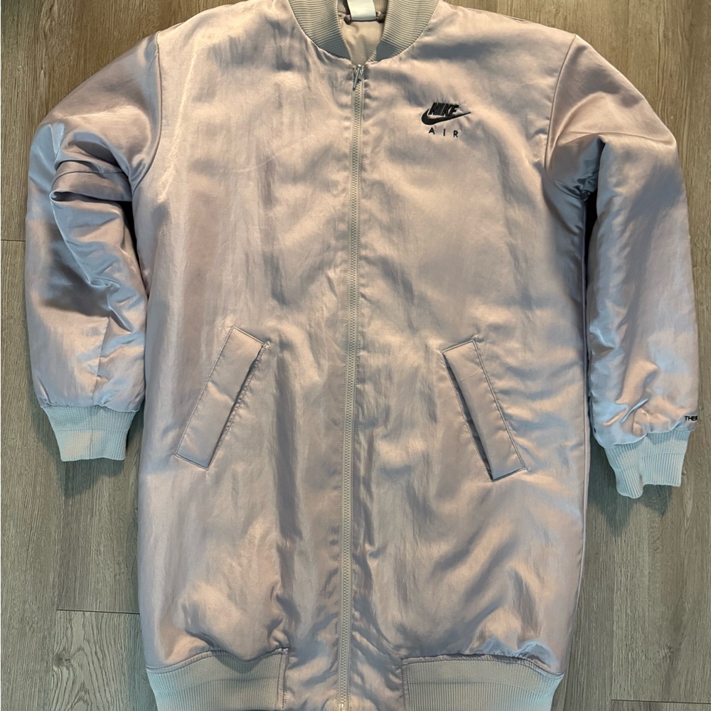 Nike Light Pink Satin Bomber Jacket